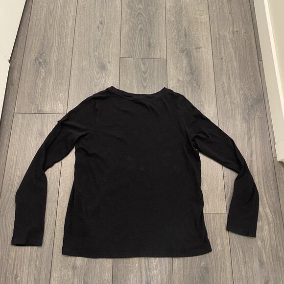 Pact Featherweight Slub Long Sleeve Black Tee Size L - Picture 4 of 6